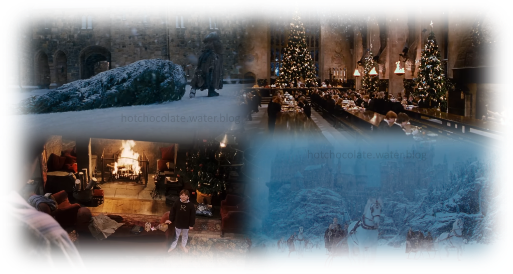 4 stills from the Harry Potter film series.